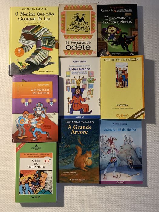 vários livros infantis e juvenis