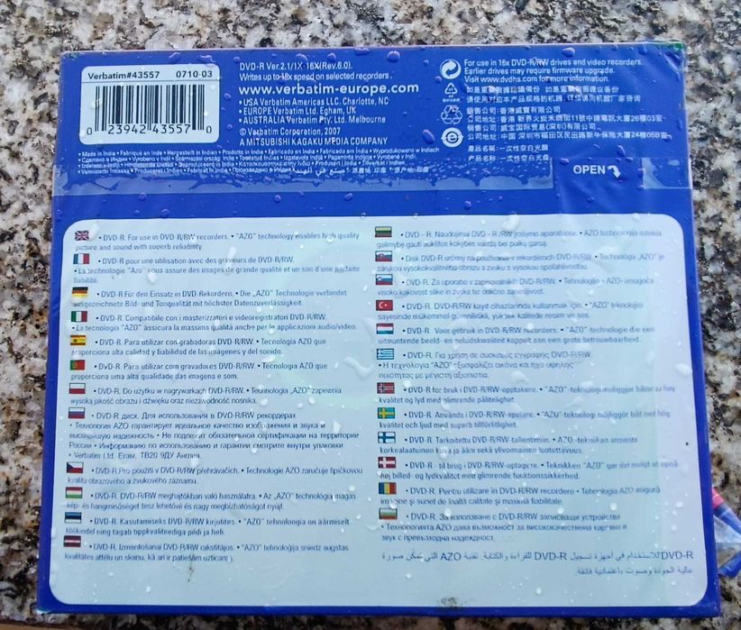 Pack 5 Verbatim |  DVD-R  4.7 GB