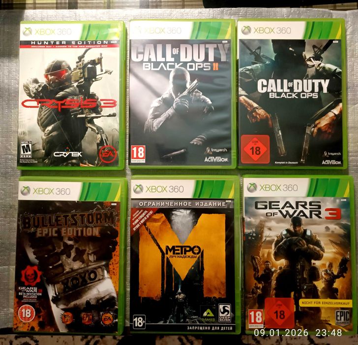 Приставка X BOX 360 + кинект + 2 джойстика + 16 игр