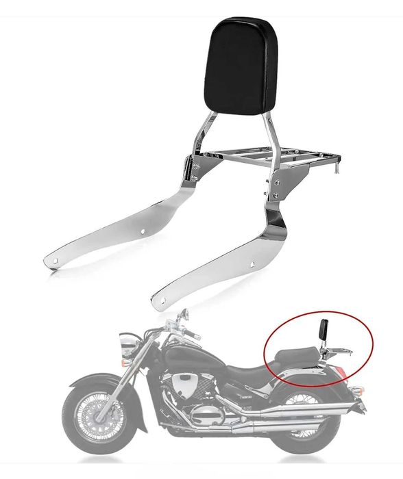 Спинка пасажира для Yamaha, Honda, Suzuki, Kawasaki (Нержавійка/Хром)