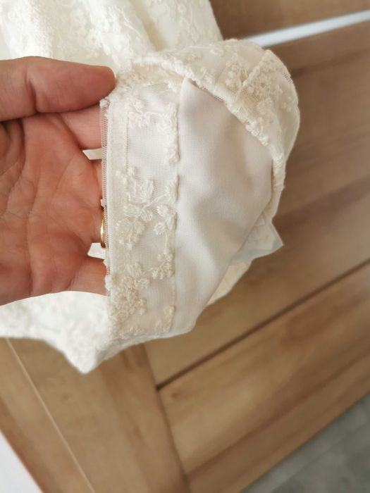 Sukienka  na chrzest/koronka, ecru, tiul, Mayoral r. 68