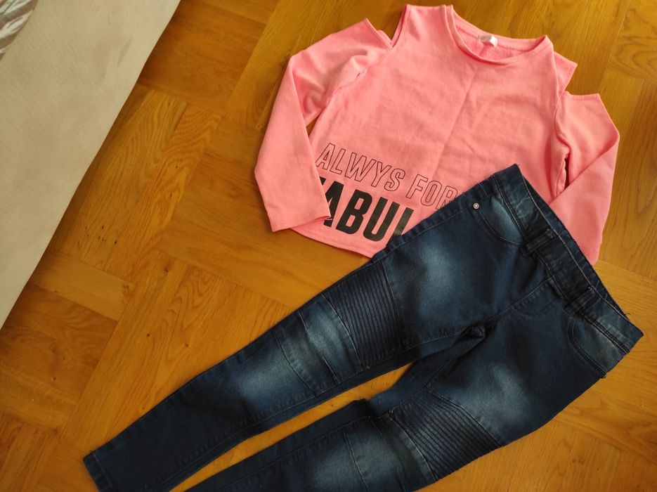 Jegginsy i cienka bluza