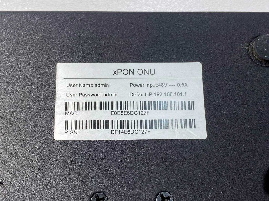 onu xPON 4POE 48v з блоком живлення POE 48v 0,5A