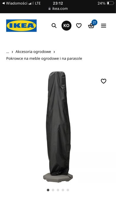 Pokrowiec na parasol ogrodowy, 220x65 cm