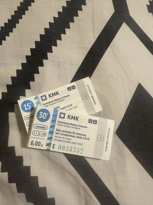 Bilety KMK 30 min 15 min