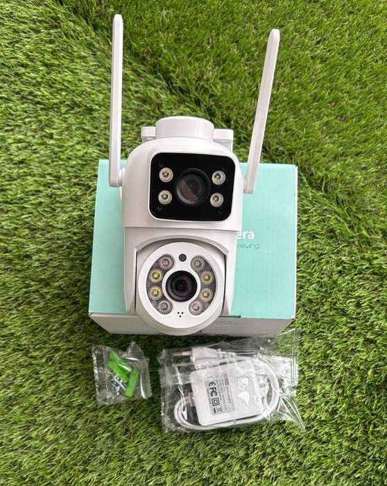 Wifi Камера відеоспостереження подвійна вулична поворотна iCsee Q13