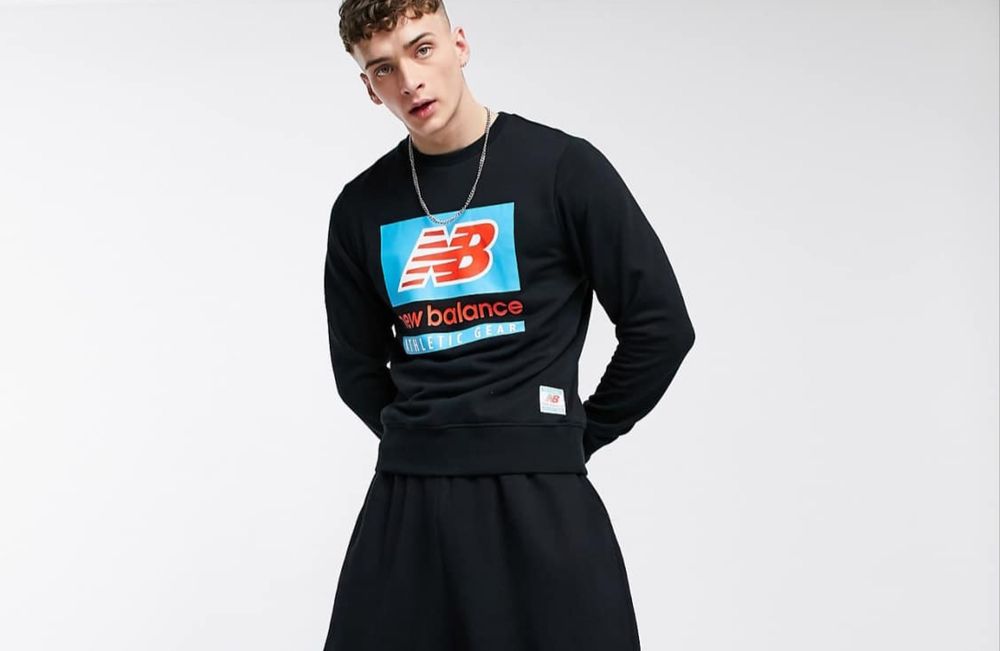 Кофта світшот New balance M чорна з принтом nb