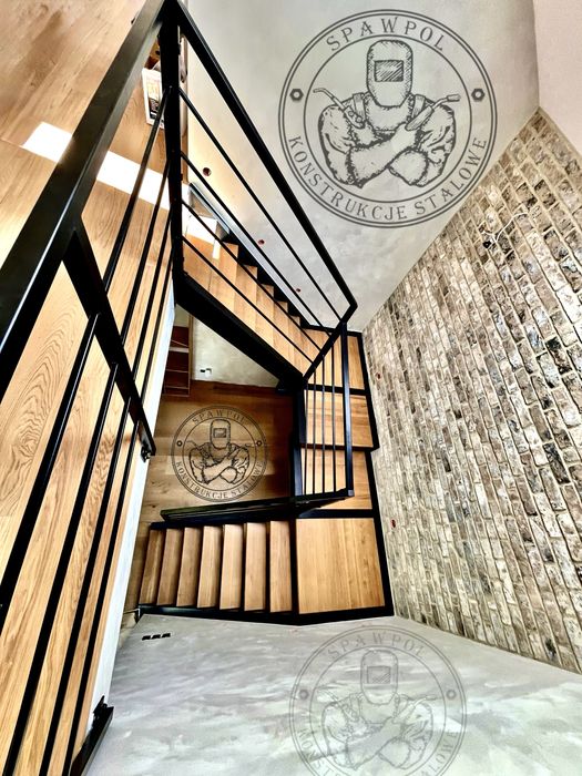 Schody stalowe loftowe na wymiar + balustrady | producent
