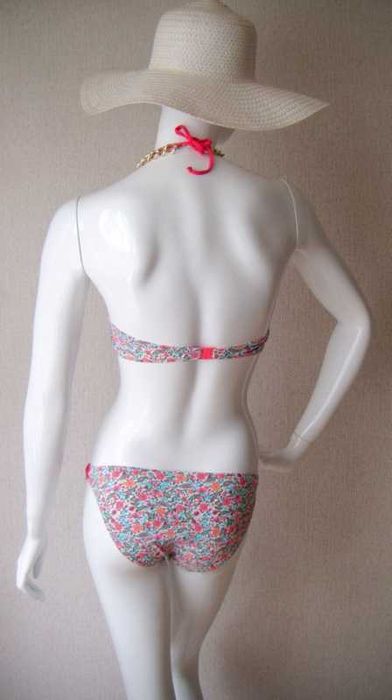 DOSTAWA GRATIS BIKINI Buffalo Bandeau 36 S 70 75 A paski floral print strój kostium
