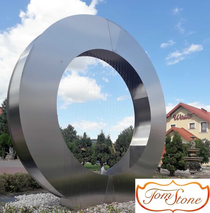 FONTANNA OGRODOWA ze stali nierdzewnej, PIERŚCIEŃ 120 cm. Fontanny