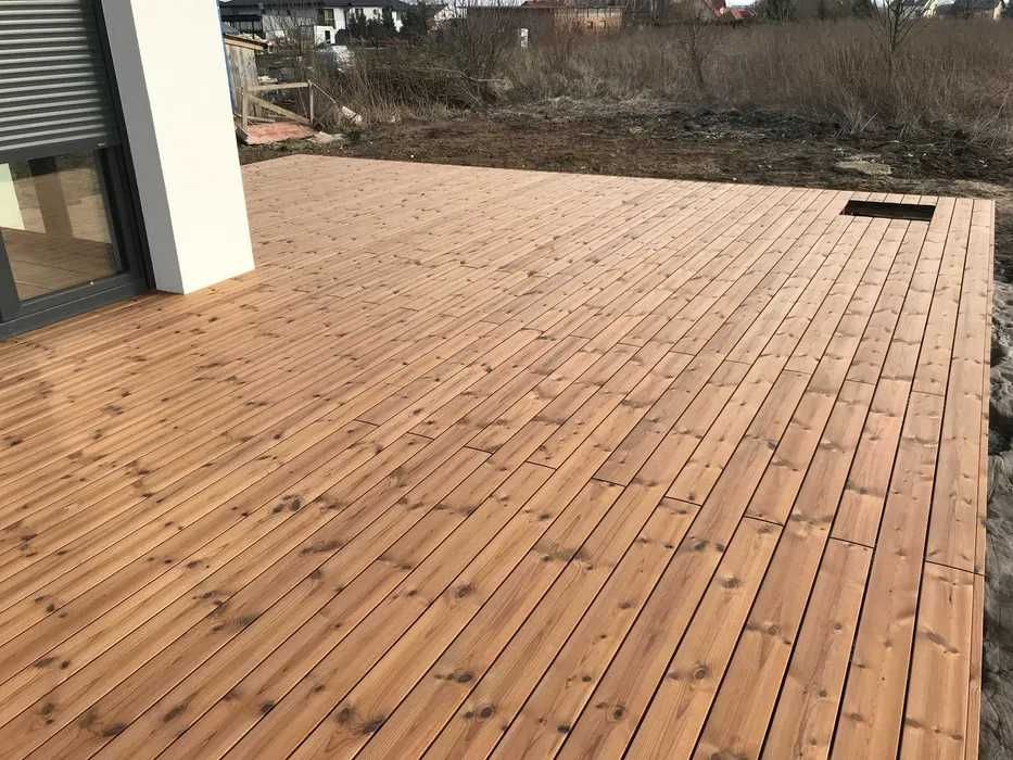 Deska tarasowa thermo sosna 26x140 ryflowana/gładka