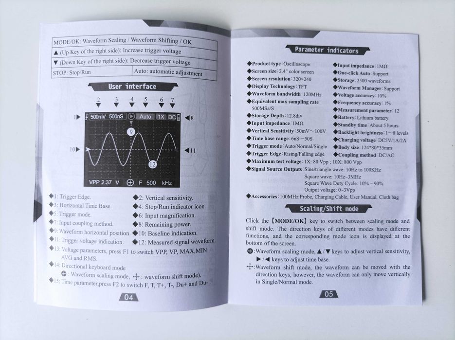 Oscyloskop (120 MHz 500 MS/s ) i generator sygnału