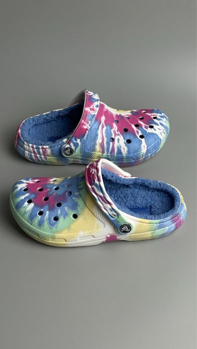 Тапочки, крокси Crocs Classic Lined Tie Dye Clog Оригінал! НОВІ