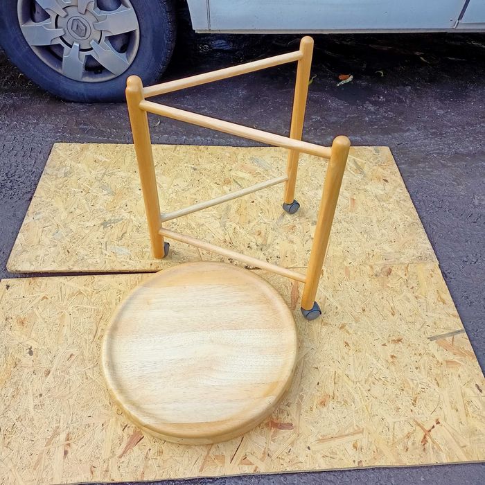 Stolik Okrągły, Stylowy Stolik Kawowy, Drewniany Stolik Składany