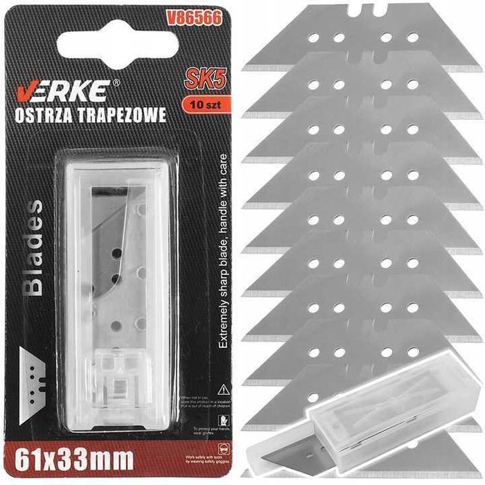 10 xOstrza do noża nożyka wymienne TRAPEZOWE 61x33 ZESTAW 10 SZT
