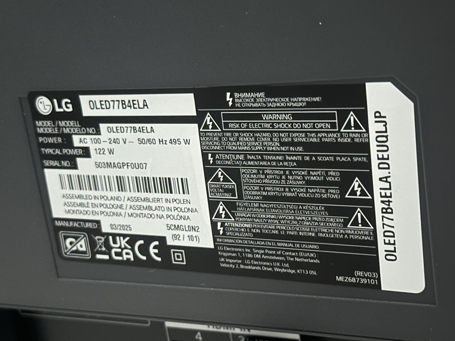 Tv Oled 77” B4 4k modelo 2025