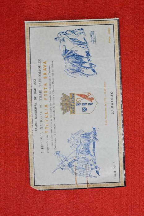 I Festival Nacional do Filme Tauromáquico - 1971 PROGRAMA + BILHETE ENTRADA