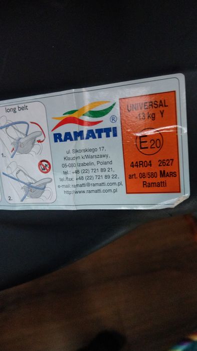 Fotelik samochodowy Ramatti.