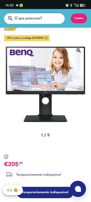 Monitor LED 24 GW2480T novo