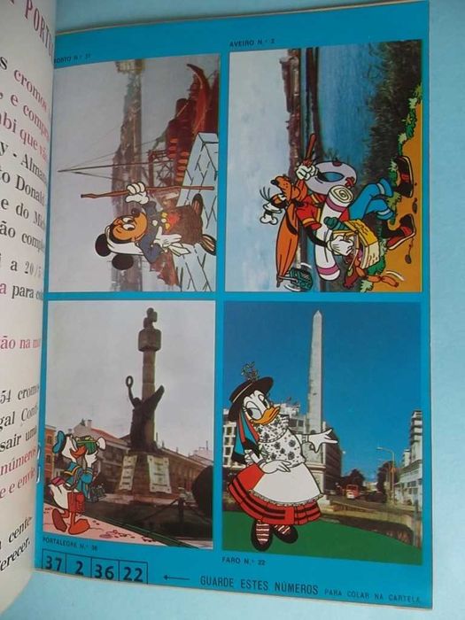 Revistas Disney com folha de cromos "Conheça Portugal", ver fotos.