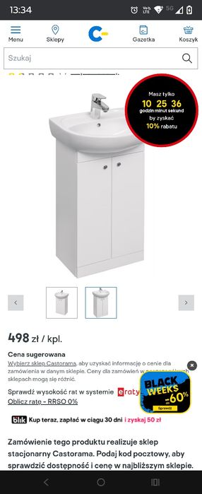 Szafka z umywalką nowa 50cm