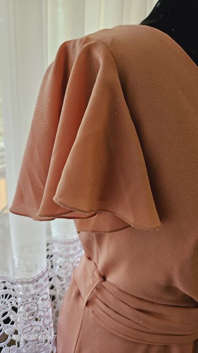 Sukienka balowa weselna rozmiar XL pudrowy róż długa maxi