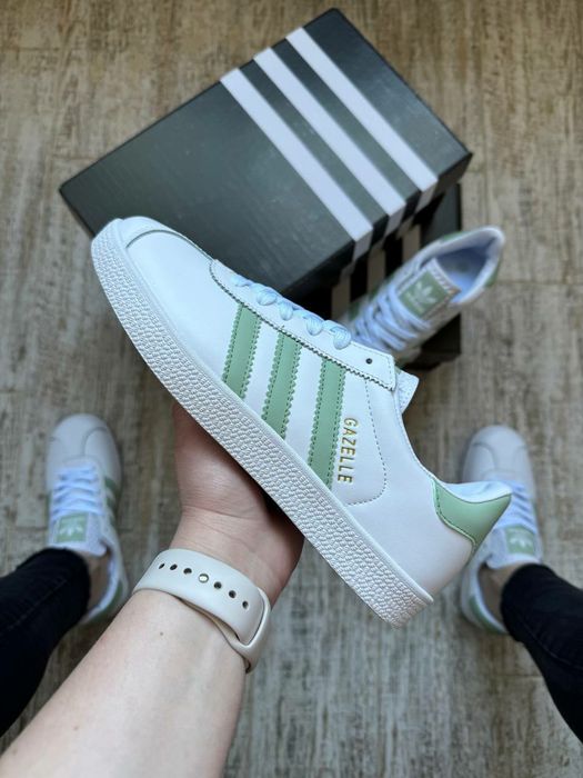 36,38,41 Кросівки Жіночі Adidas Gazelle White Green / Женские Кроссовки