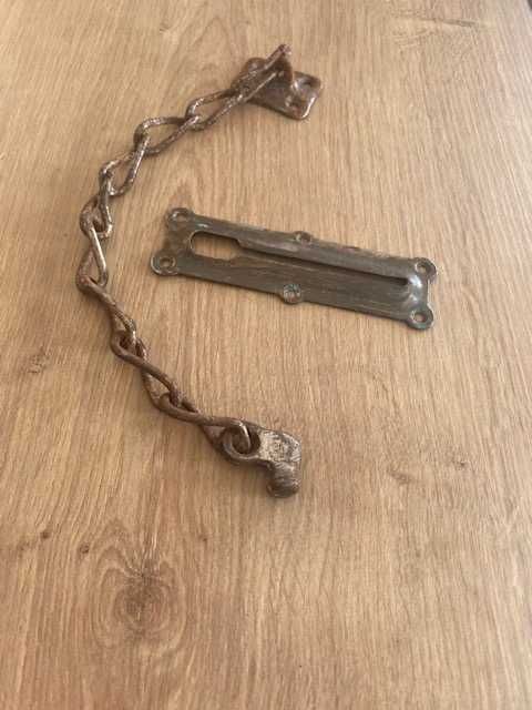 Stary przedwojenny łańcuch do drzwi blokada Łańcuch drzwiowy ZAPORNICA