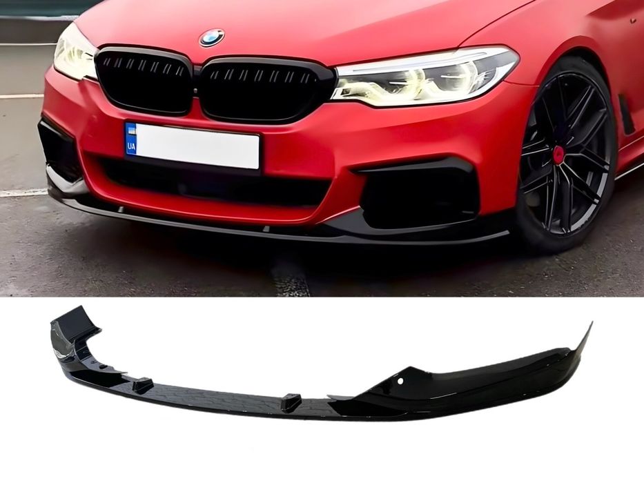 Юбка бампера переднього M Performance BMW 5 series G30 G31 2017-2020, чорний глянець Артикул:  DRC8962-26