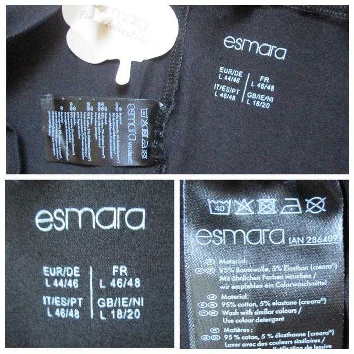 Хлопковые черные лосины для беременных Esmara.