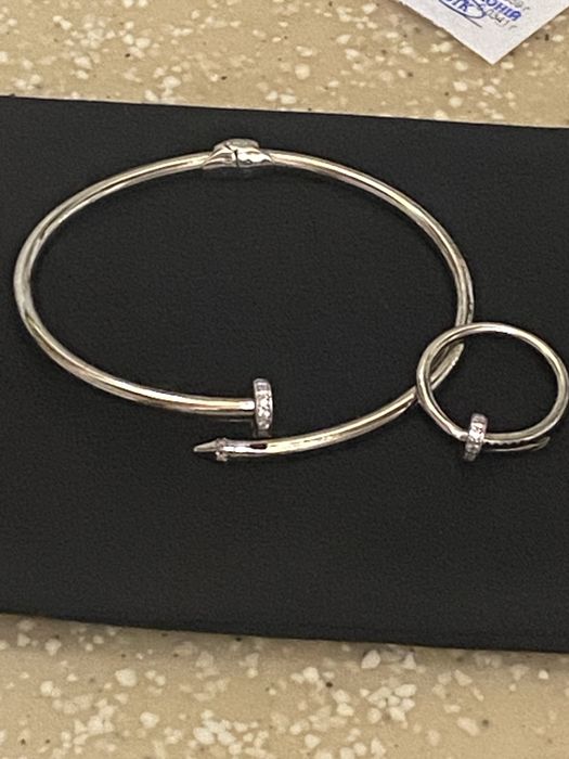 Браслет и кольцо гвоздь в стиле Cartier 925