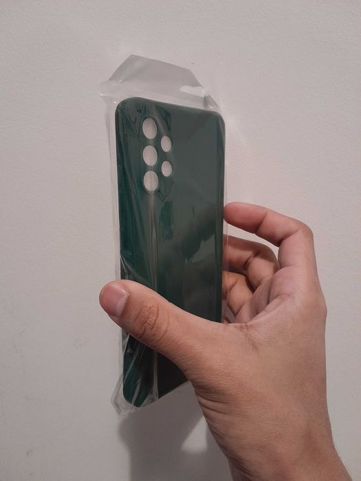 New silicone case for Samsung Galaxy A32 4G (Color- Dark Green]