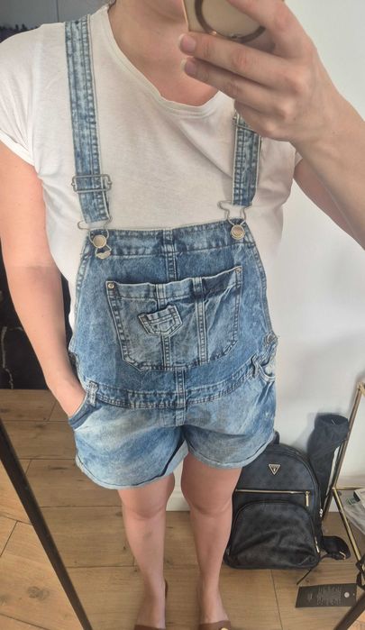 Ogrodniczki kombinezon na lato dżinsowy jeans plus size wygodny XL