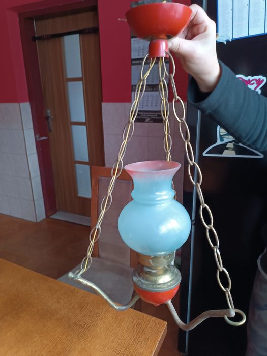 Lampa sufitowa PRL Szklana i