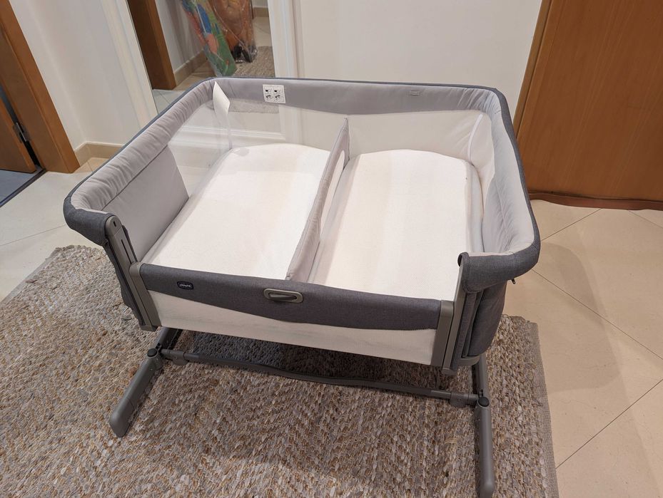 Chicco Next2me Twin +  Lençois + Resguardos