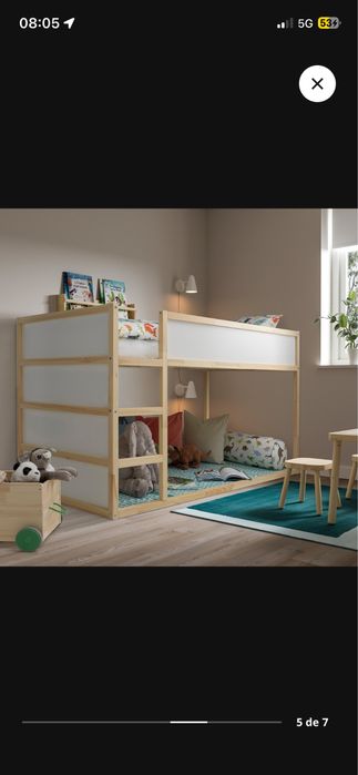 Cama IKEA KURA reversível com colchão