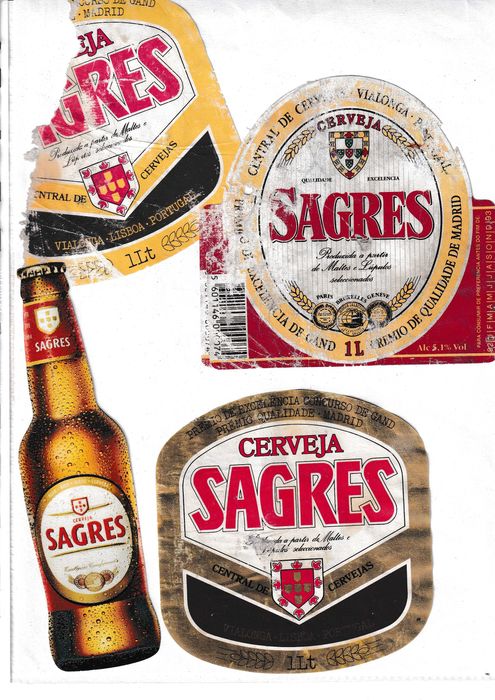 Rotulos de cerveja da Sagres