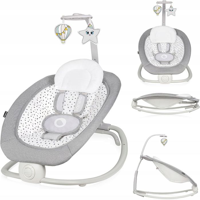 Leżaczek Bujaczek Lionelo Pascal Grey Dove