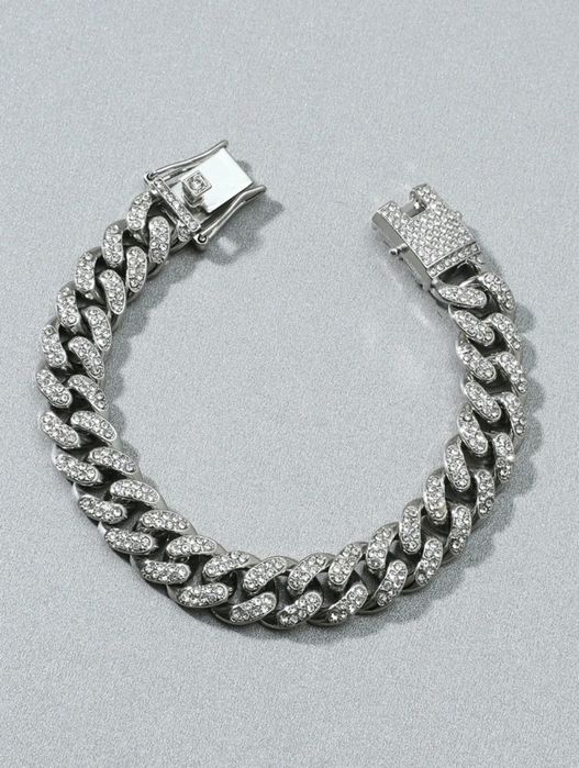 Bransoletka srebrna z kryształkami