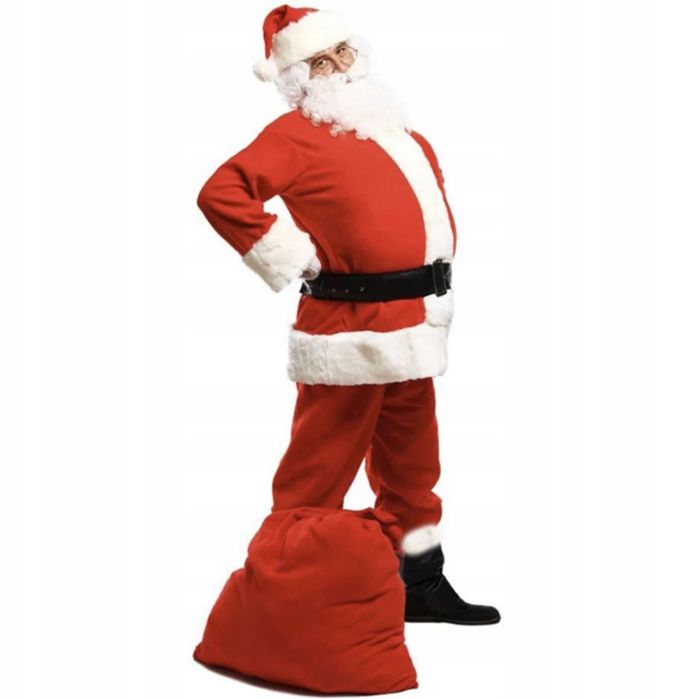 STRÓJ ŚWIĘTEGO MIKOŁAJA kostium welurowy zestaw premium 13 elementów