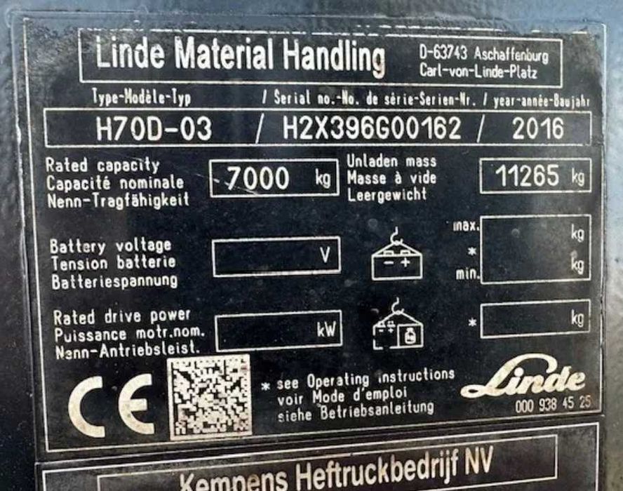 Empilhador Diesel LINDE 7T (2016)