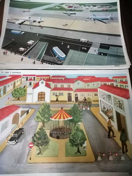 Material didático para o ensino primário, anos 70 - Gravuras