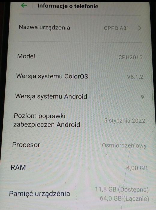 Oppo A31 telefon