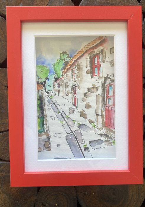 Quadro pintado aguarela 13x18 cm