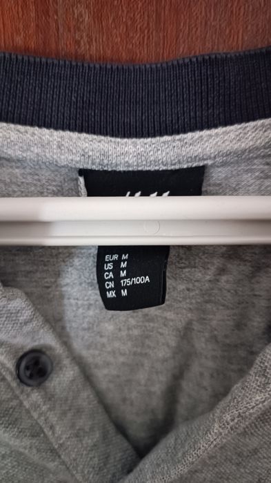 Pólo manga curta cinza H&M