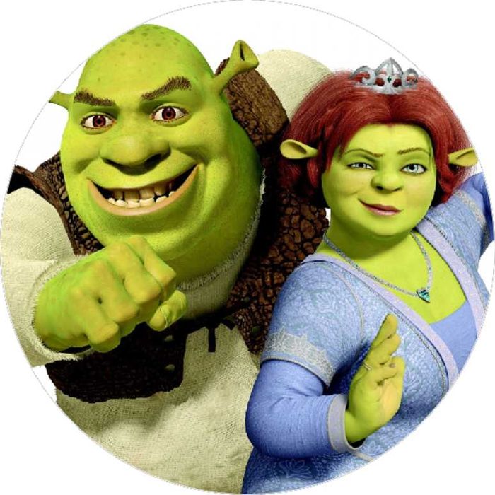 Opłatek na tort Urodziny Shrek Fiona