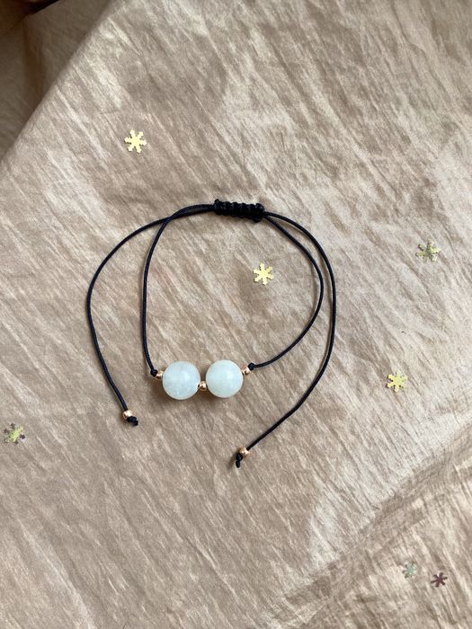 Bransoletka kwarc różowy mikromakrama