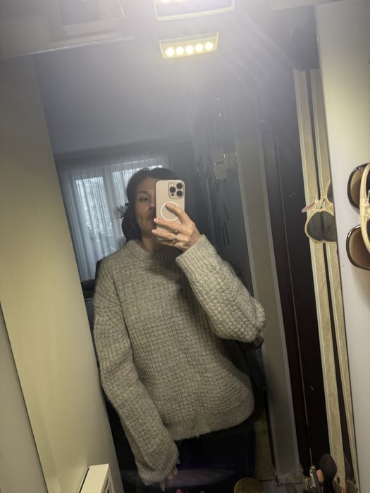 Вовняний шерстяний оверсайз обʼємний светр Arket альпака вовна