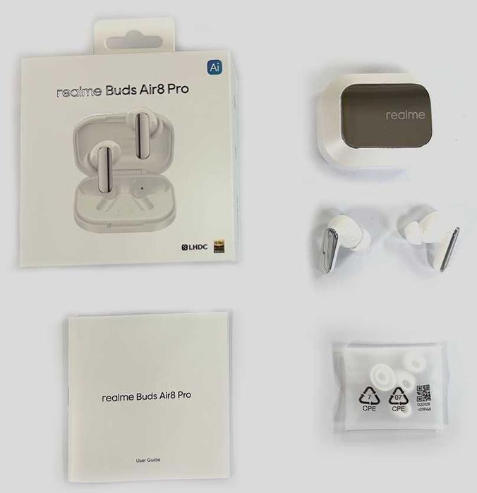 Нові навушники Realme Buds Air 8 Pro White (Global) Bluetooth 6.1 Multipoint 2.0 (3 пристрої одночасно) ![Ціна включає в себе комісію за OLX Доставку]