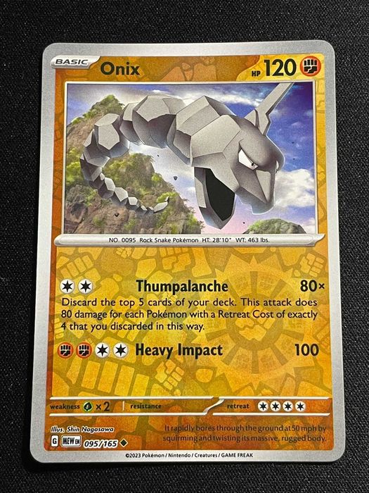 Carta Pokémon 151 Onix 95/165